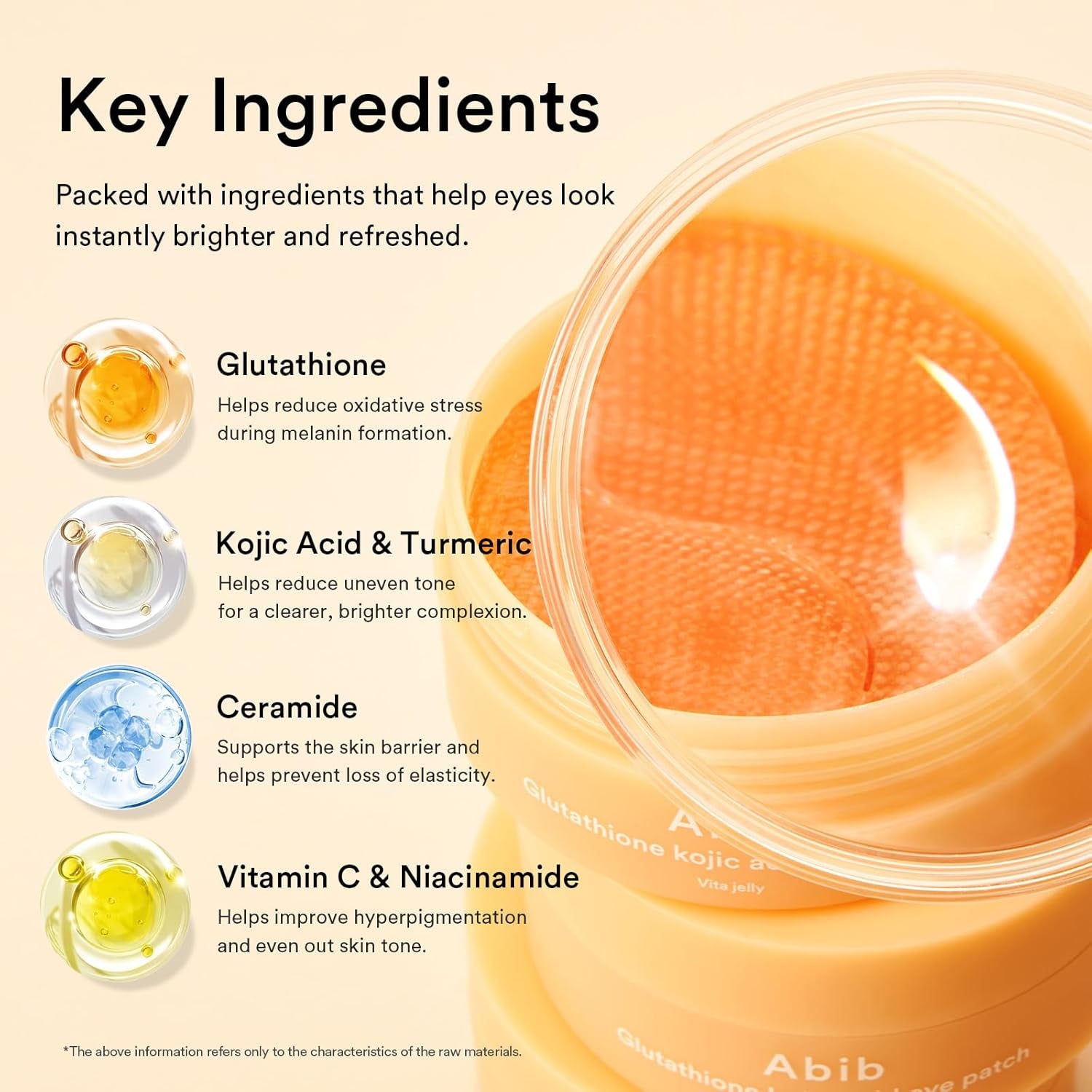 Glutathione Kojic Acid Eye Patches for Radiance Dark Circles & Dark Spots, with Tone-Up Jelly, 60 Count, Korean Skin Care